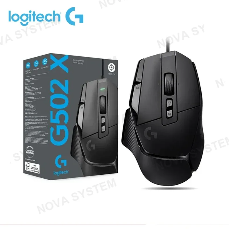 LOGITECH MOUSE LOGITECH G G502 X HERO BLACK DPI 25,600 CONECTIVIDAD USB (PN:910-006137)