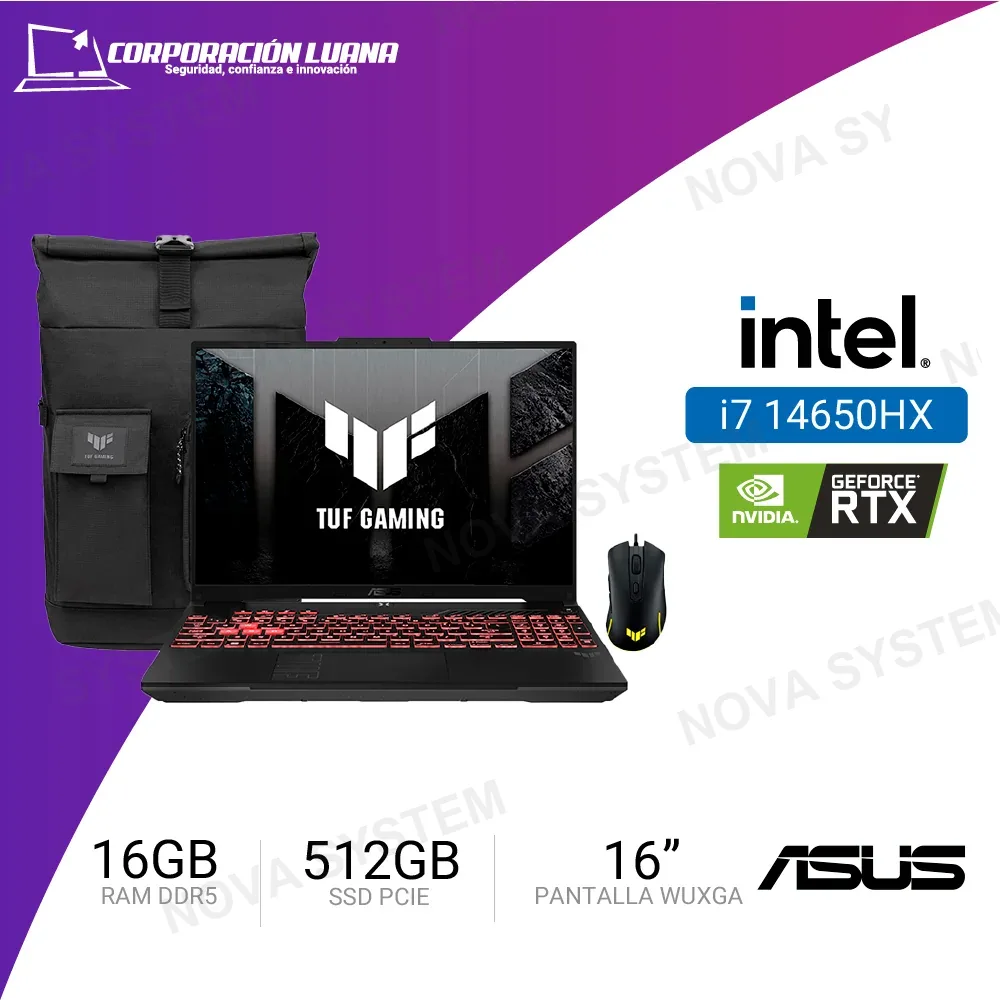 LAPTOP ASUS TUF GAMING F16 INTEL CORE I7 14650HX ( FX608JHI-TU312 ) RAM 16GB DDR5 | SSD 512GB | 16\\