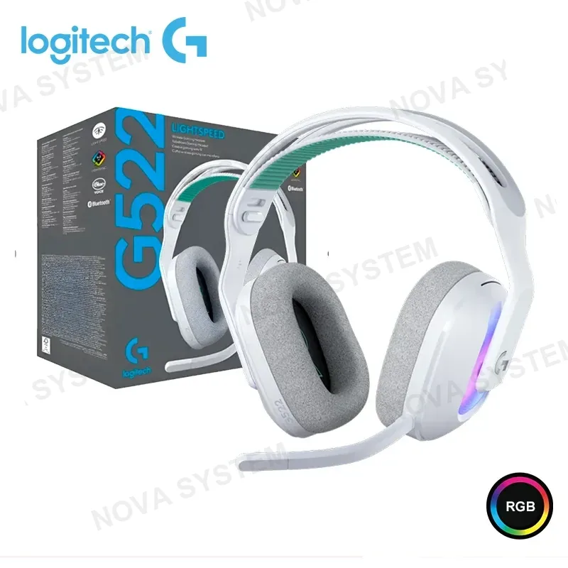 LOGITECH AUDIFONO LOGITECH G G522 LIGHTSPEED WHITE RGB CON MICROFONO CONEXIÓN WIRELESS/BLUETOOTH/ WIRED USB-C COMPUTERSHOP