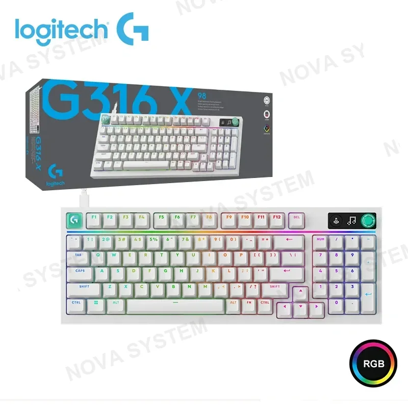 LOGITECH TECLADO LOGITECH G G316 X 98 WHITE RGB MECANICO CONEXIÓN WIRED USB (PN:920-014226) COMPUTERSHOP