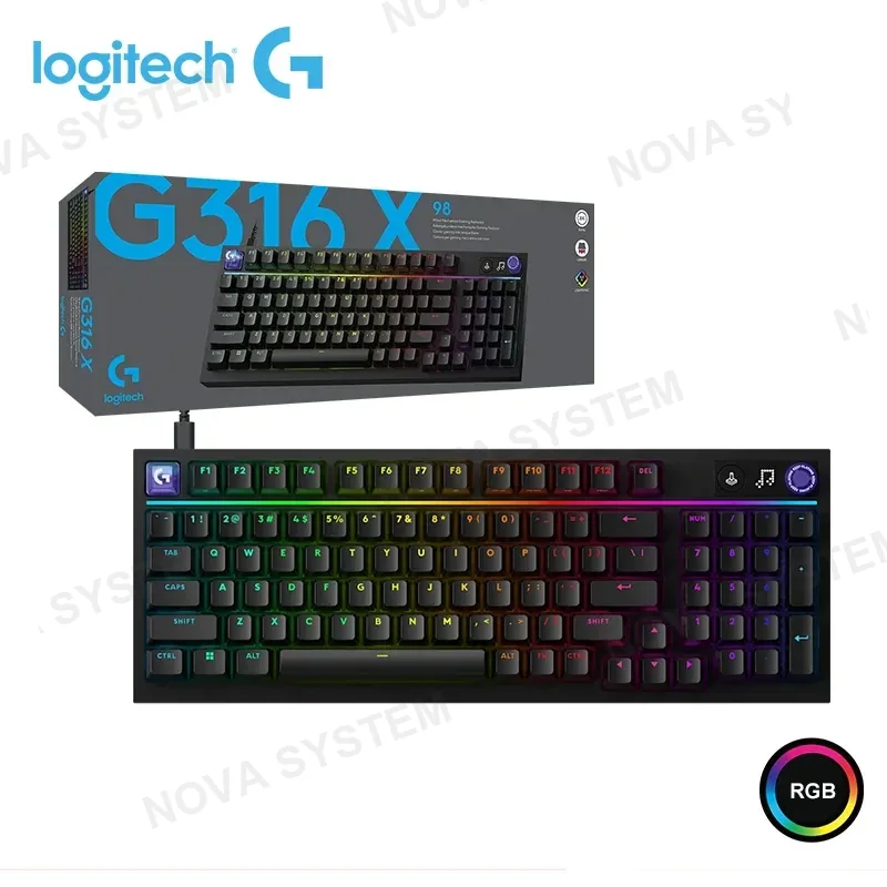 LOGITECH TECLADO LOGITECH G G316 X 98 BLACK RGB MECANICO CONEXIÓN WIRED USB (PN:920-014183) COMPUTERSHOP